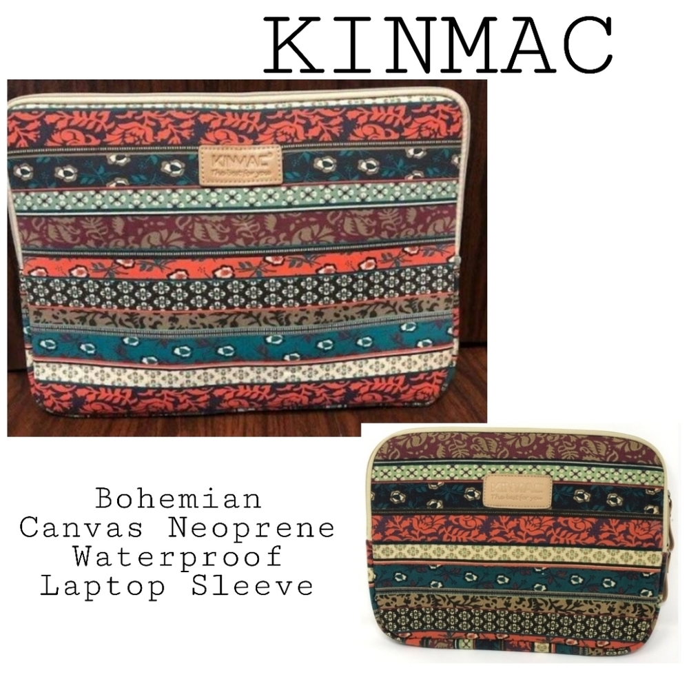 KINMAC Bohemian Canvas Waterproof Laptop Sleeve